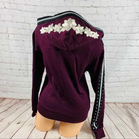 VS PINK Rhinestone BLING Zip Hoodie Sweatshirt - Picture 6 of 8